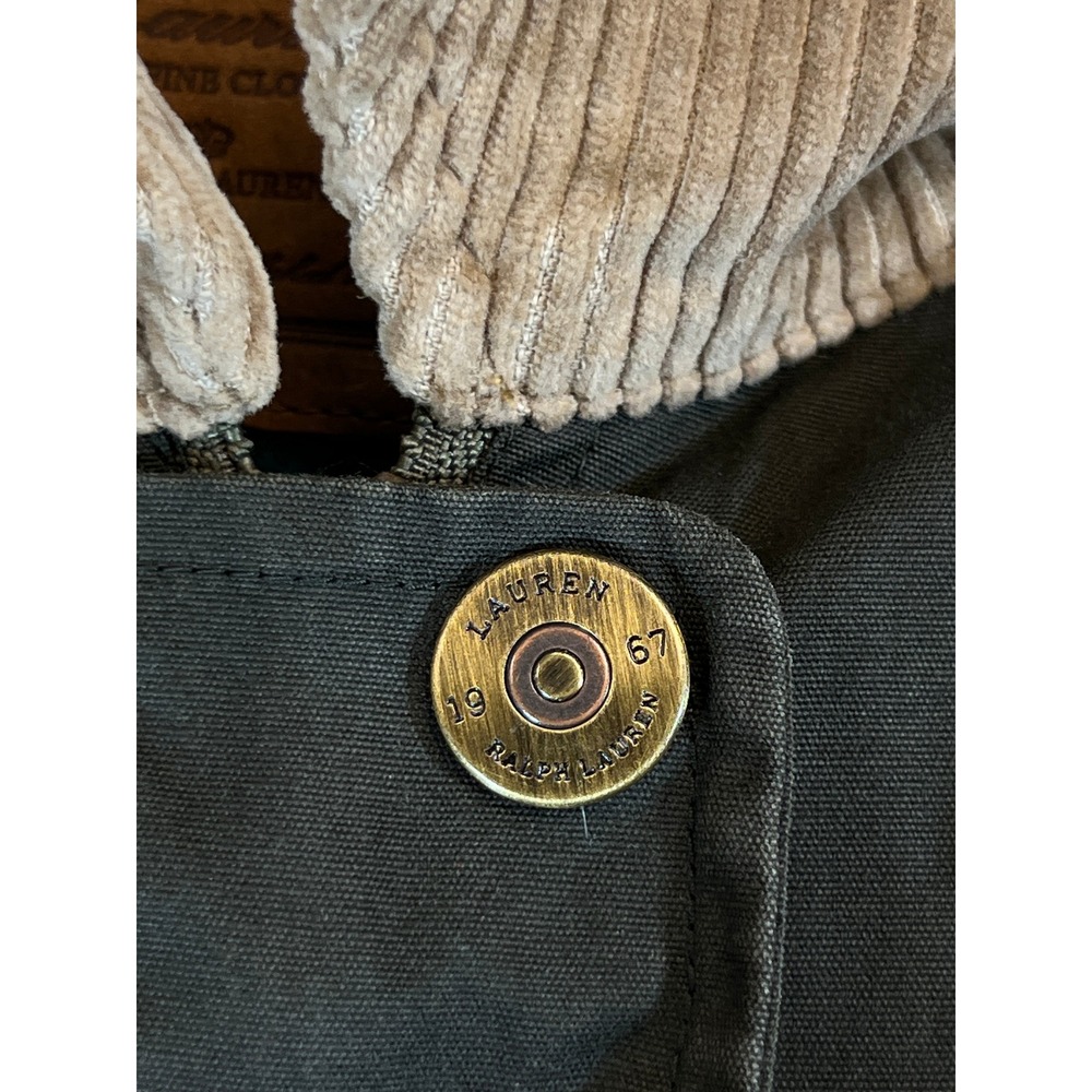 Lauren Ralph Lauren Green Field Barn Jacket Equestrian Blanket Lined Women Large - Picture 6 of 13